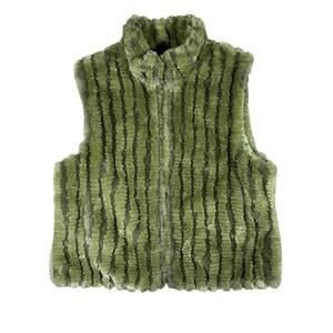 FUDA Reversible Vest Pearl Green Full Zip Women's Large Vintage